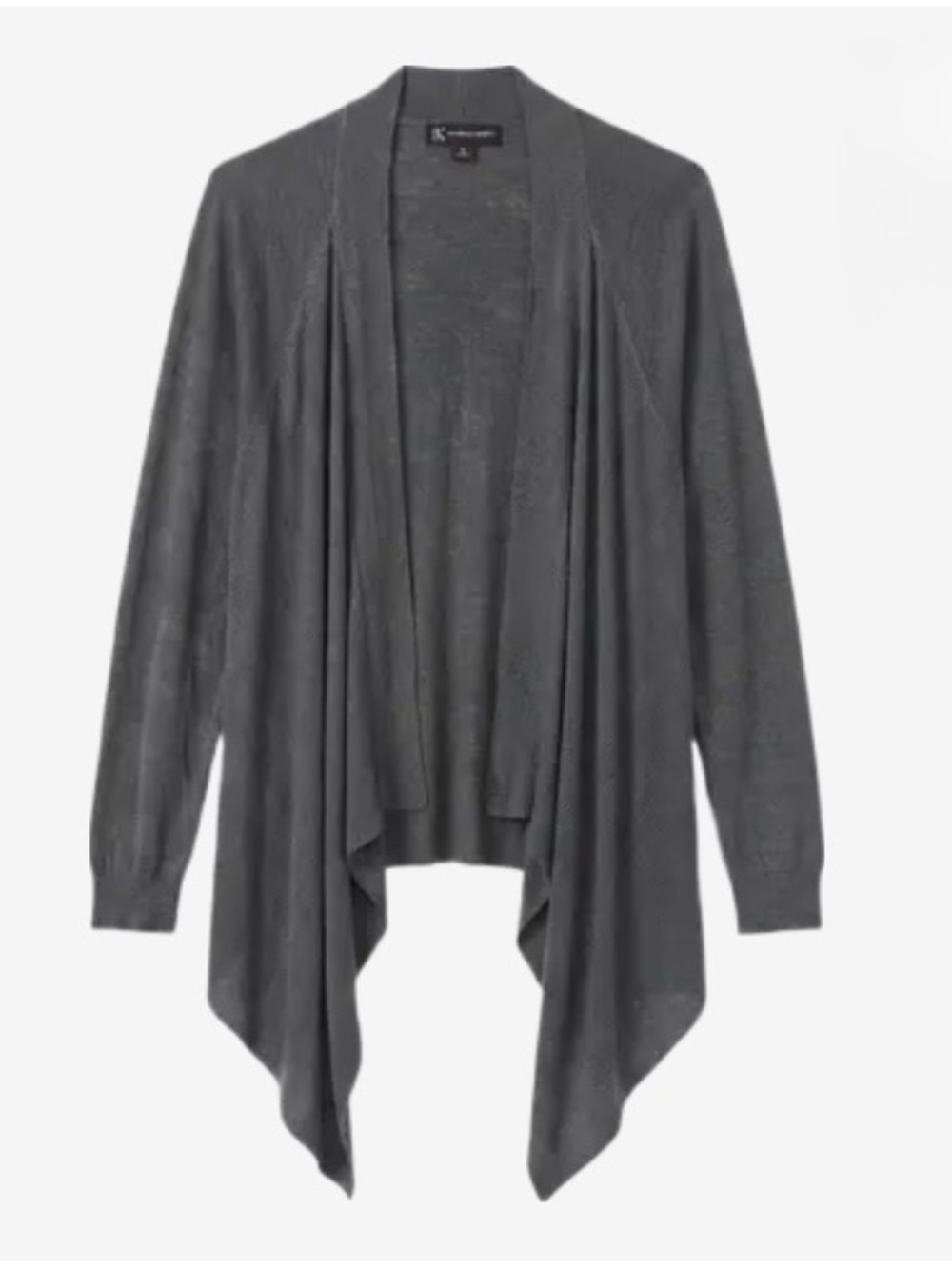 INC International Concepts Gray Draped Open-Front Cardigan